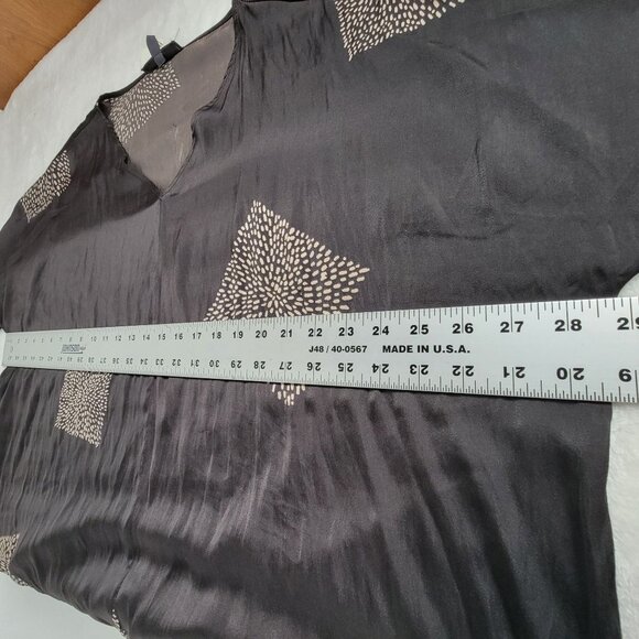 Grade & Gather Womens Black Printed V-Neck Balloon Sleeve Top Blouse Large New - Picture 6 of 9